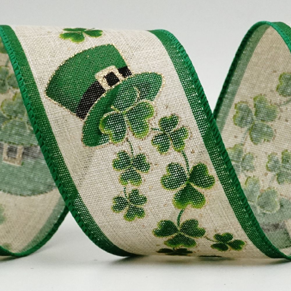 St. Patrick's Hat & Clover Ribbon | Holiday Ribbons | Wholesale